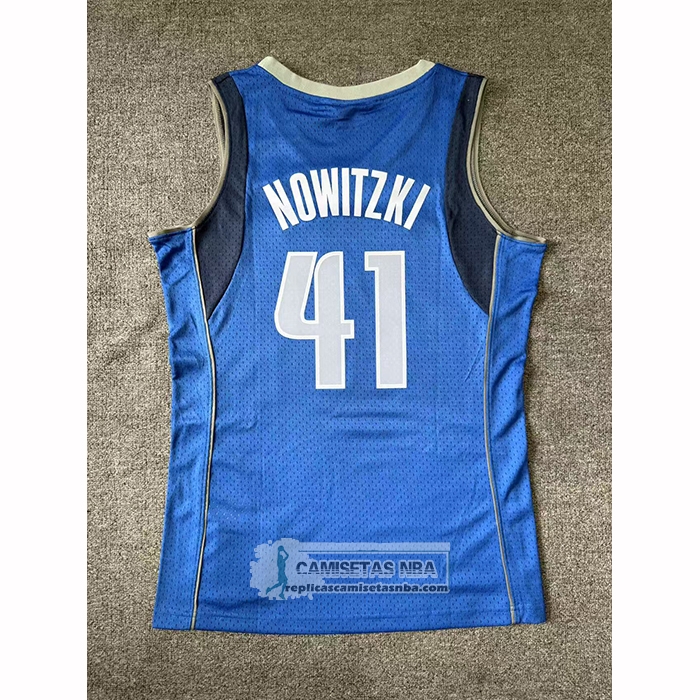Camiseta Dallas Mavericks Dirk Nowitzki NO 41 Mitchell & Ness 2010-11 Azul